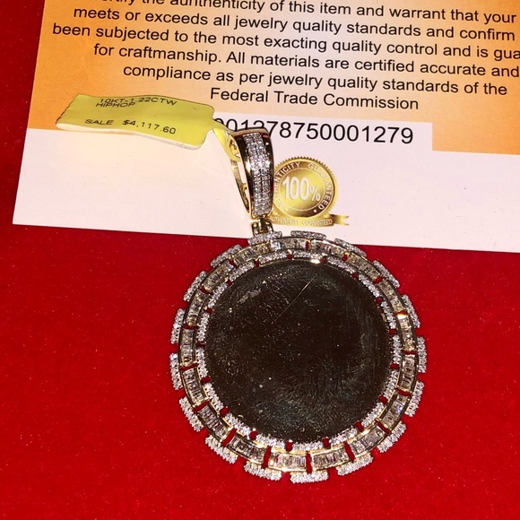10k solid gold real diamond memory pendant, free appraisal, no plated not fake - Picture 6 of 8